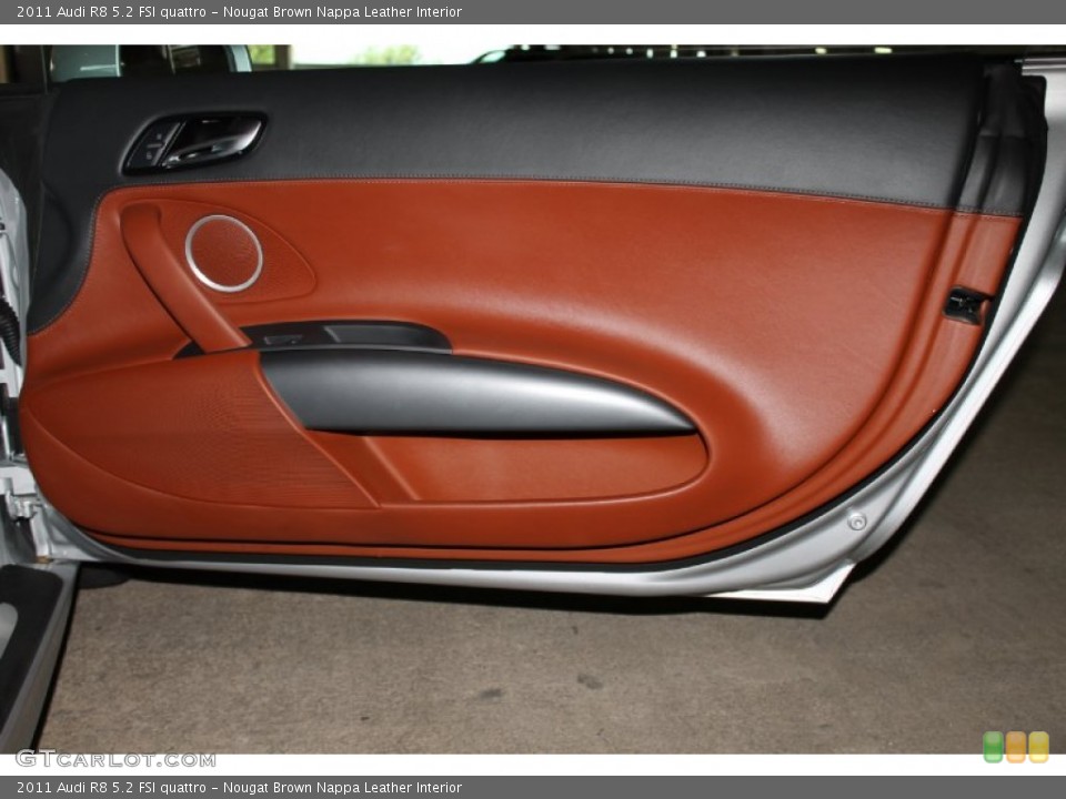 Nougat Brown Nappa Leather Interior Door Panel for the 2011 Audi R8 5.2 FSI quattro #83310262