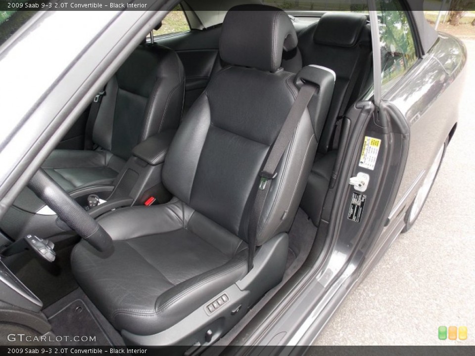 Black Interior Front Seat for the 2009 Saab 9-3 2.0T Convertible #83318884