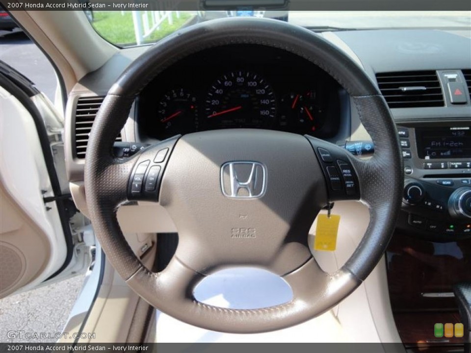 Ivory Interior Steering Wheel for the 2007 Honda Accord Hybrid Sedan #83335201