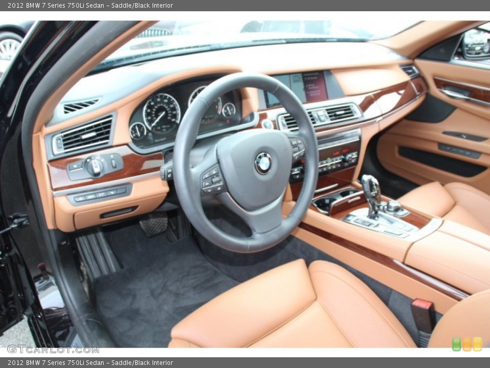 Saddle/Black Interior Prime Interior for the 2012 BMW 7 Series 750Li Sedan #83351117