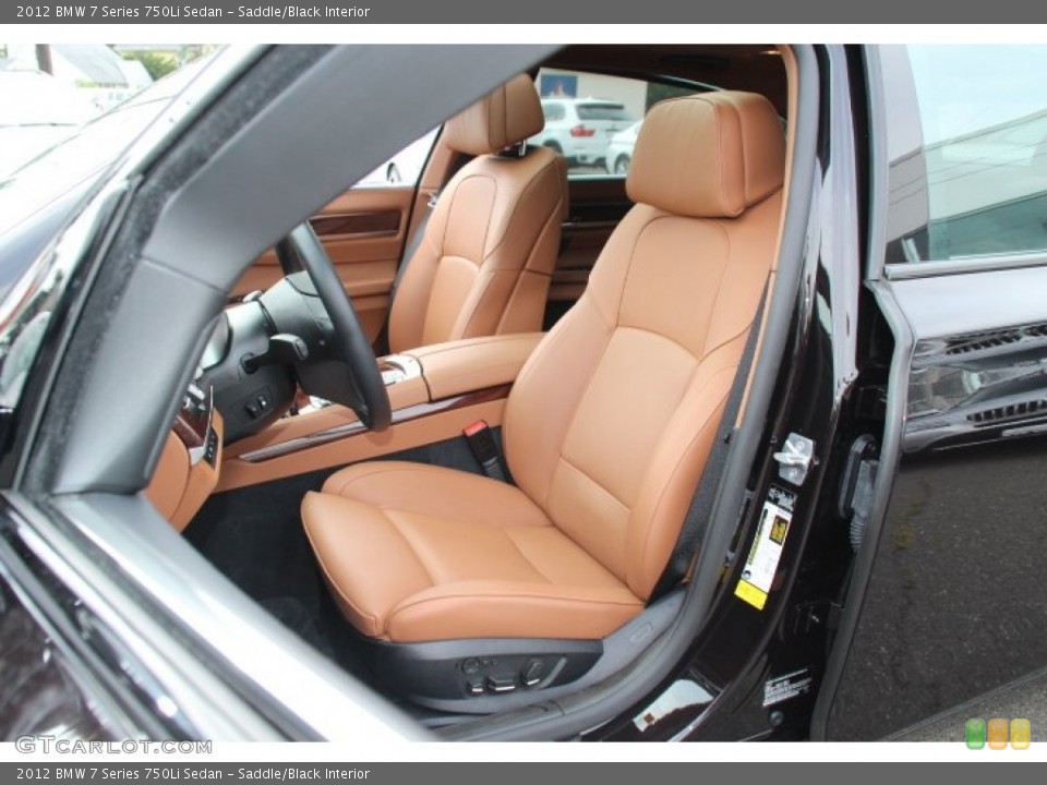 Saddle/Black Interior Front Seat for the 2012 BMW 7 Series 750Li Sedan #83351158
