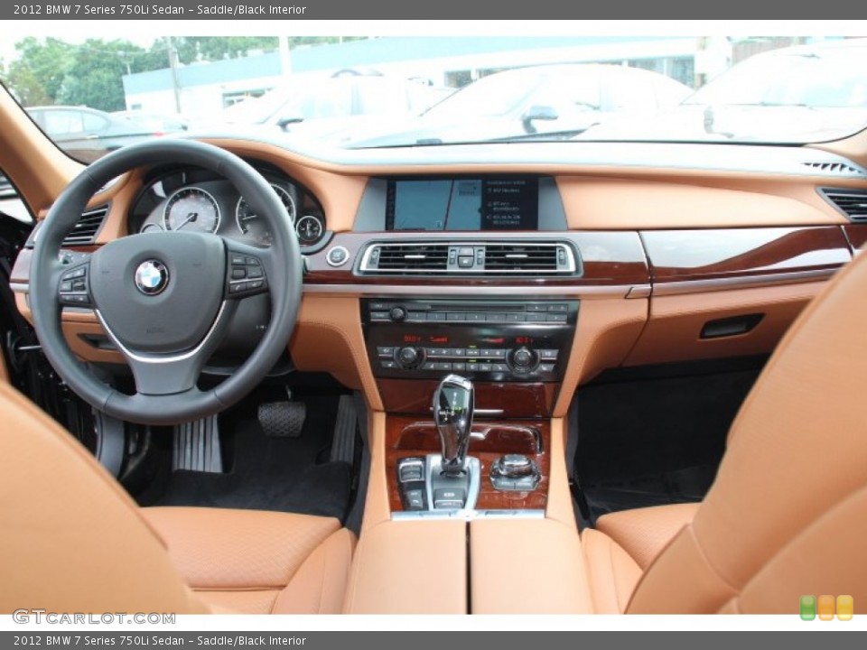 Saddle/Black Interior Dashboard for the 2012 BMW 7 Series 750Li Sedan #83351180