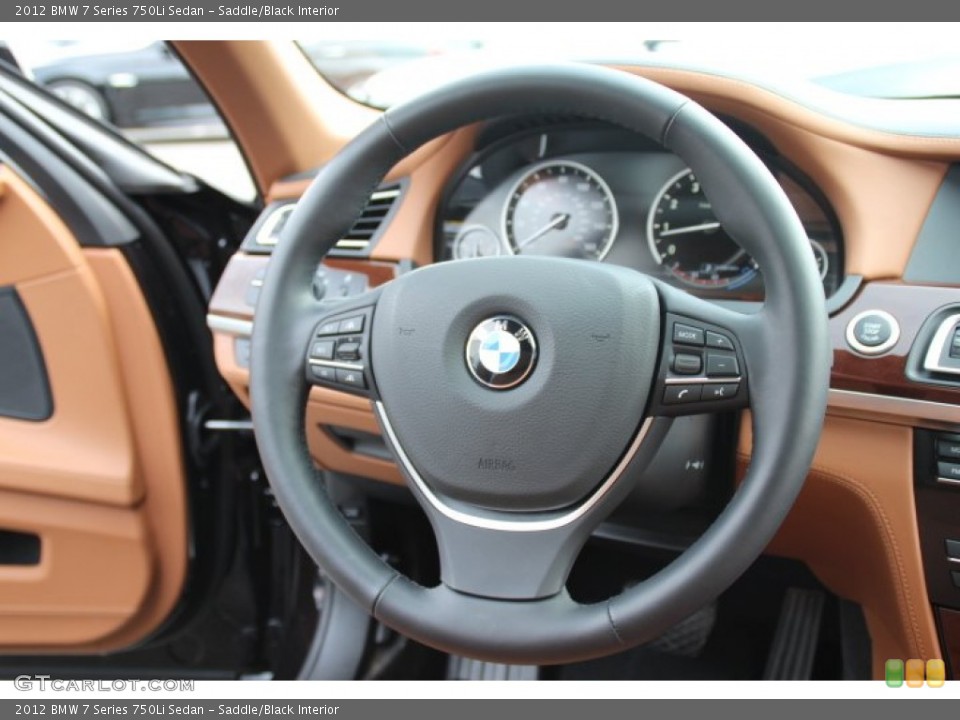 Saddle/Black Interior Steering Wheel for the 2012 BMW 7 Series 750Li Sedan #83351239
