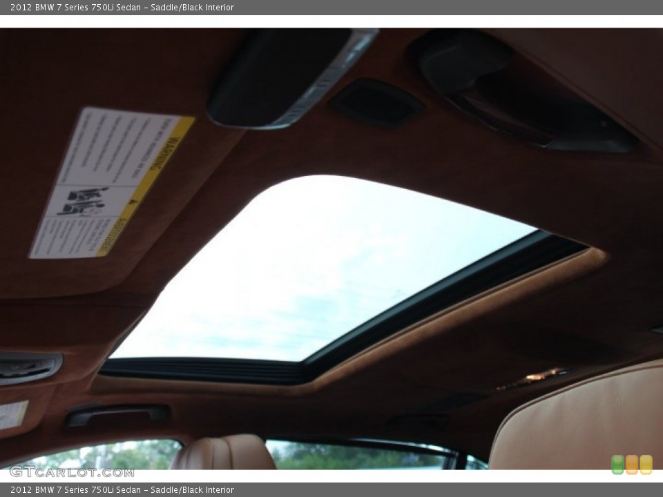 Saddle/Black Interior Sunroof for the 2012 BMW 7 Series 750Li Sedan #83351317