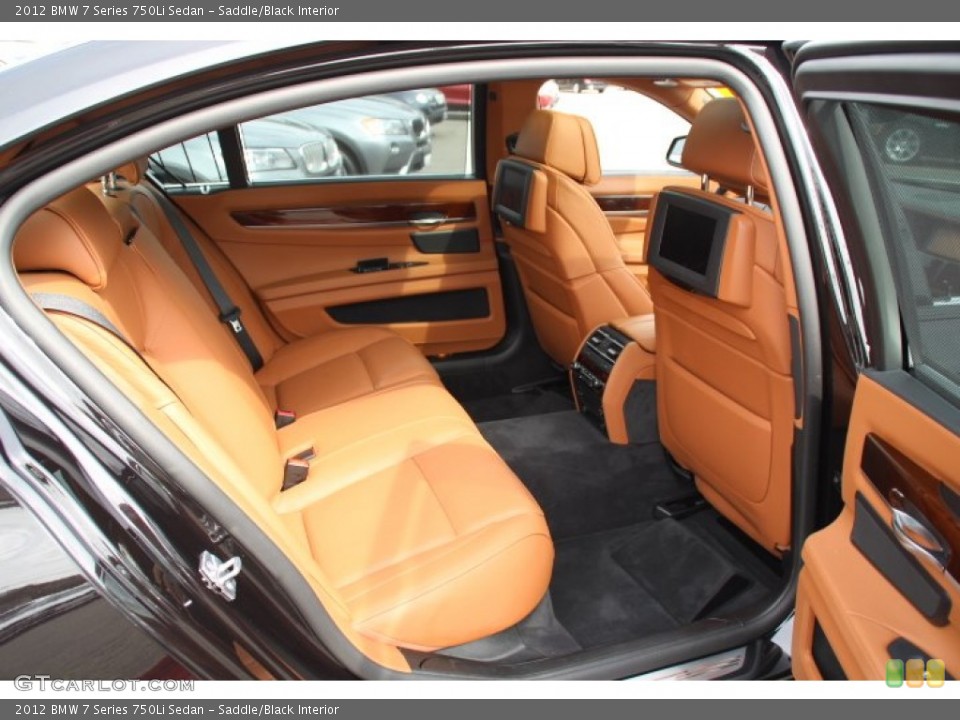 Saddle/Black Interior Rear Seat for the 2012 BMW 7 Series 750Li Sedan #83351386