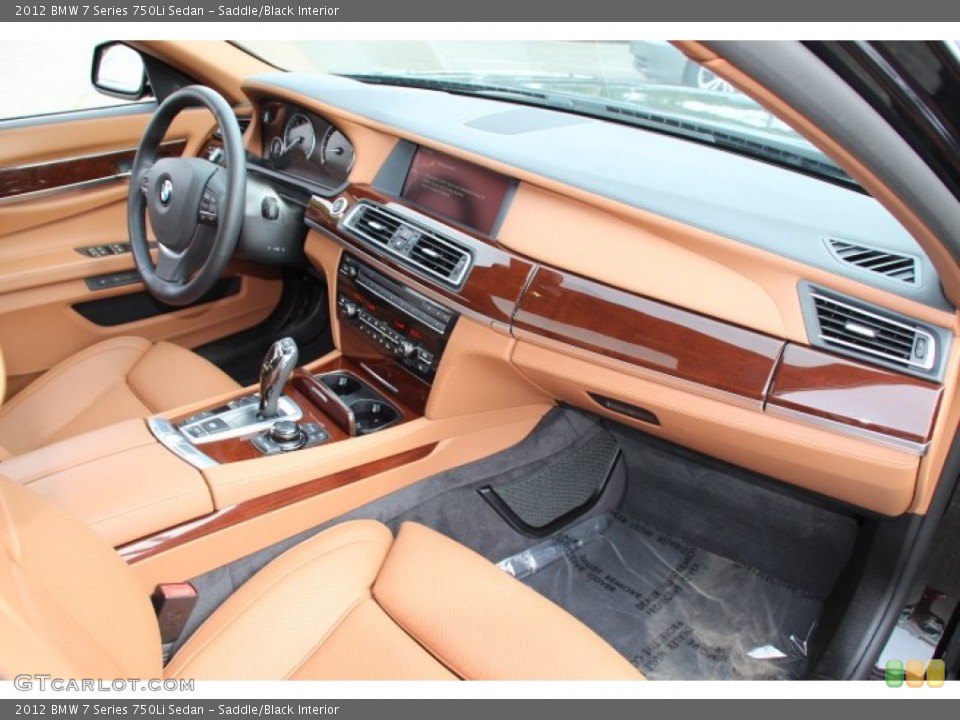 Saddle/Black Interior Dashboard for the 2012 BMW 7 Series 750Li Sedan #83351473