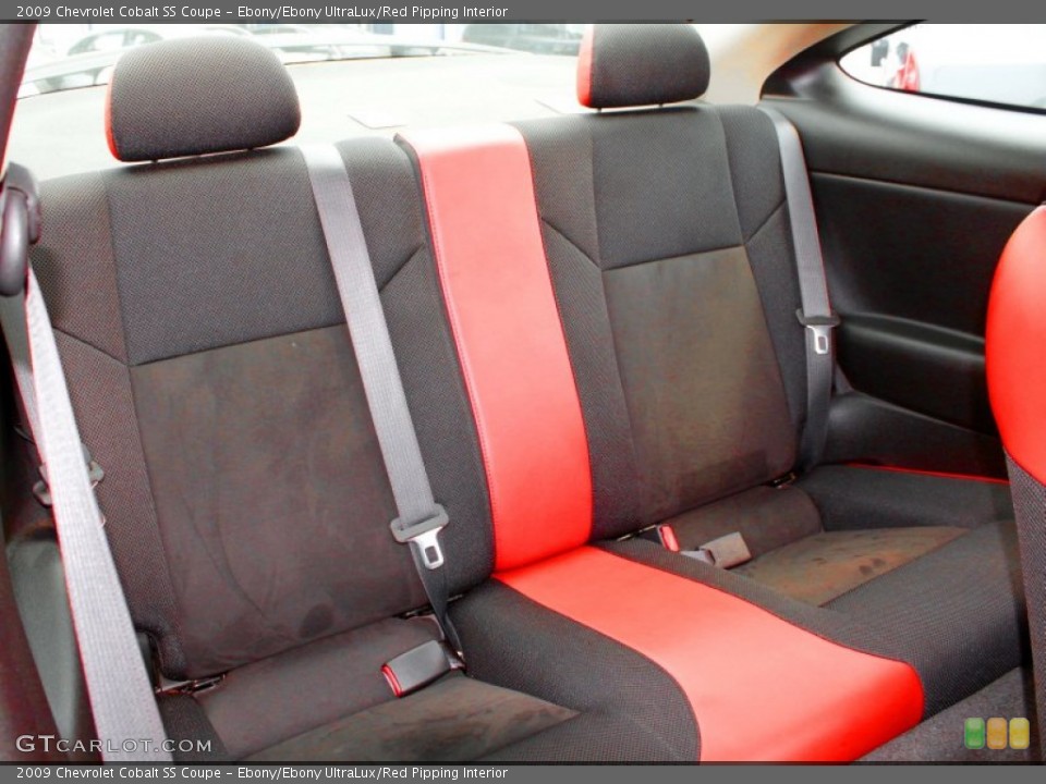 Ebony/Ebony UltraLux/Red Pipping Interior Rear Seat for the 2009 Chevrolet Cobalt SS Coupe #83356201