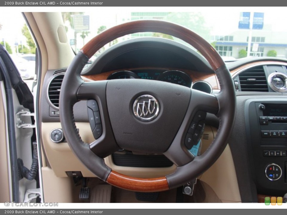 Cocoa/Cashmere Interior Steering Wheel for the 2009 Buick Enclave CXL AWD #83370025