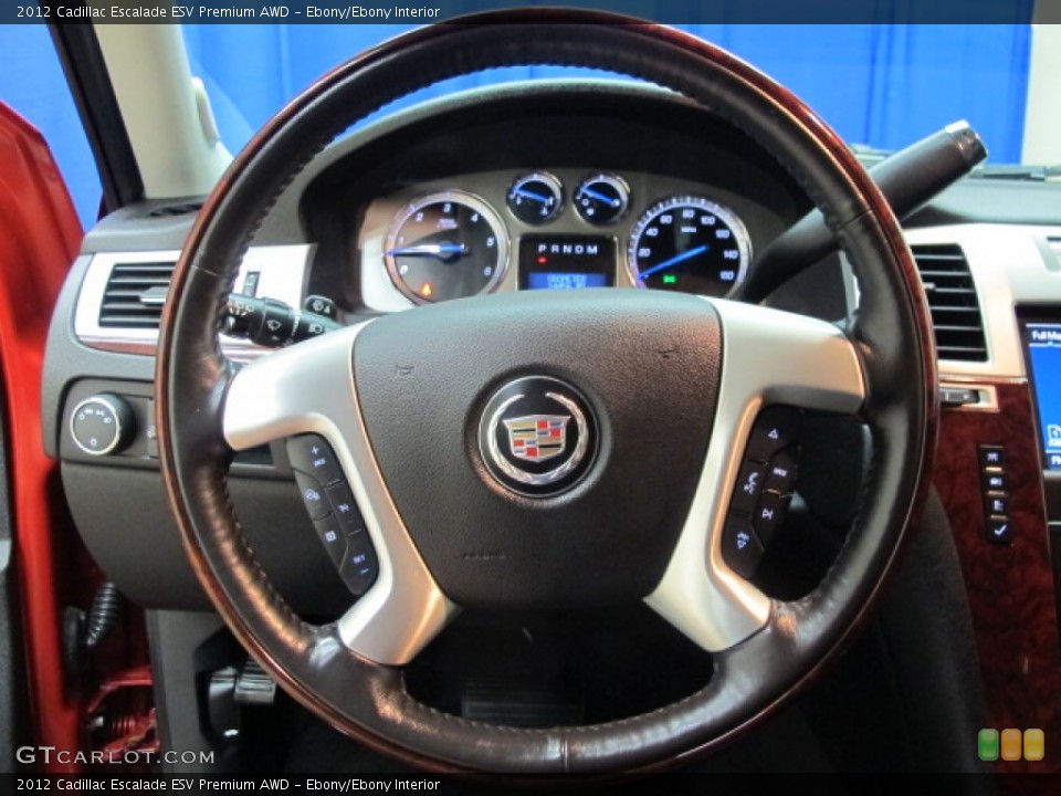 Ebony/Ebony Interior Steering Wheel for the 2012 Cadillac Escalade ESV Premium AWD #83371144
