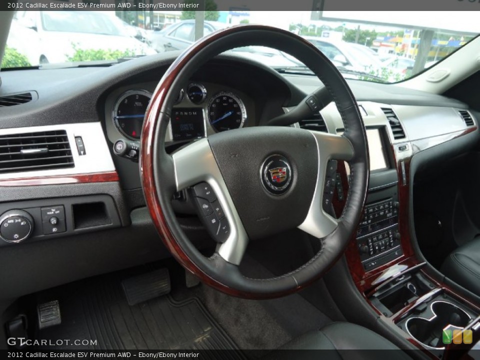 Ebony/Ebony Interior Steering Wheel for the 2012 Cadillac Escalade ESV Premium AWD #83373379