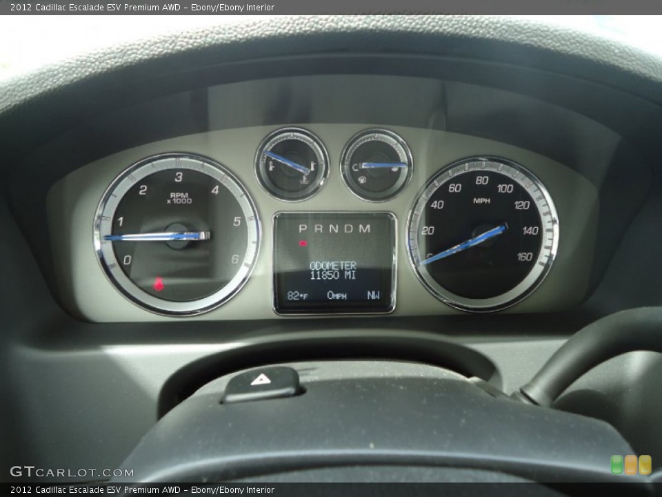 Ebony/Ebony Interior Gauges for the 2012 Cadillac Escalade ESV Premium AWD #83373619