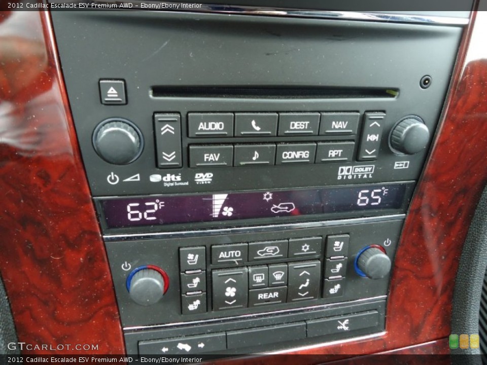Ebony/Ebony Interior Controls for the 2012 Cadillac Escalade ESV Premium AWD #83373706