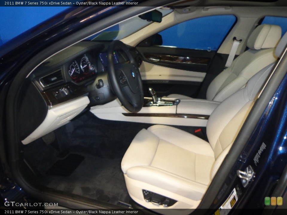 Oyster/Black Nappa Leather Interior Photo for the 2011 BMW 7 Series 750i xDrive Sedan #83375341