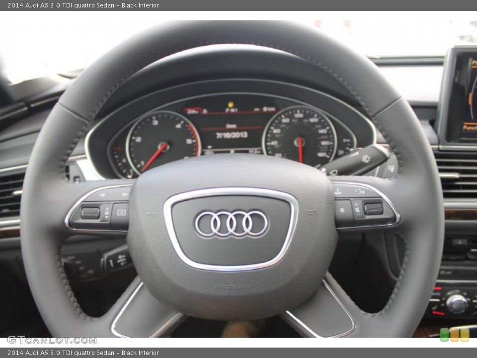 Black Interior Steering Wheel for the 2014 Audi A6 3.0 TDI quattro Sedan #83379400