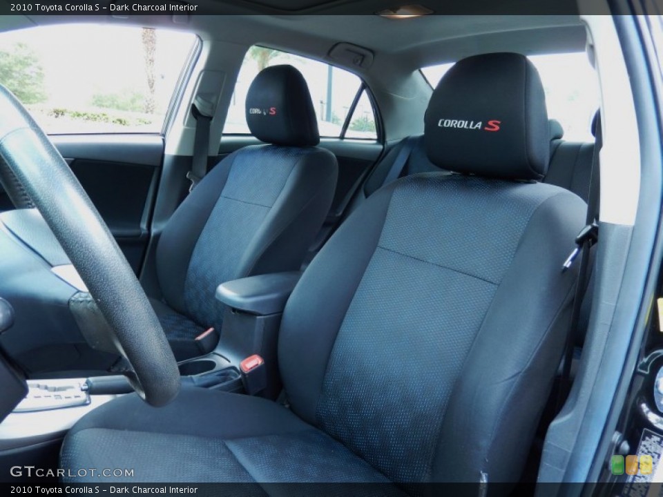 Dark Charcoal Interior Front Seat for the 2010 Toyota Corolla S #83382409