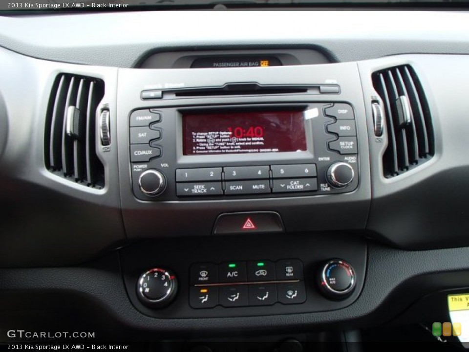 Black Interior Controls for the 2013 Kia Sportage LX AWD #83383159