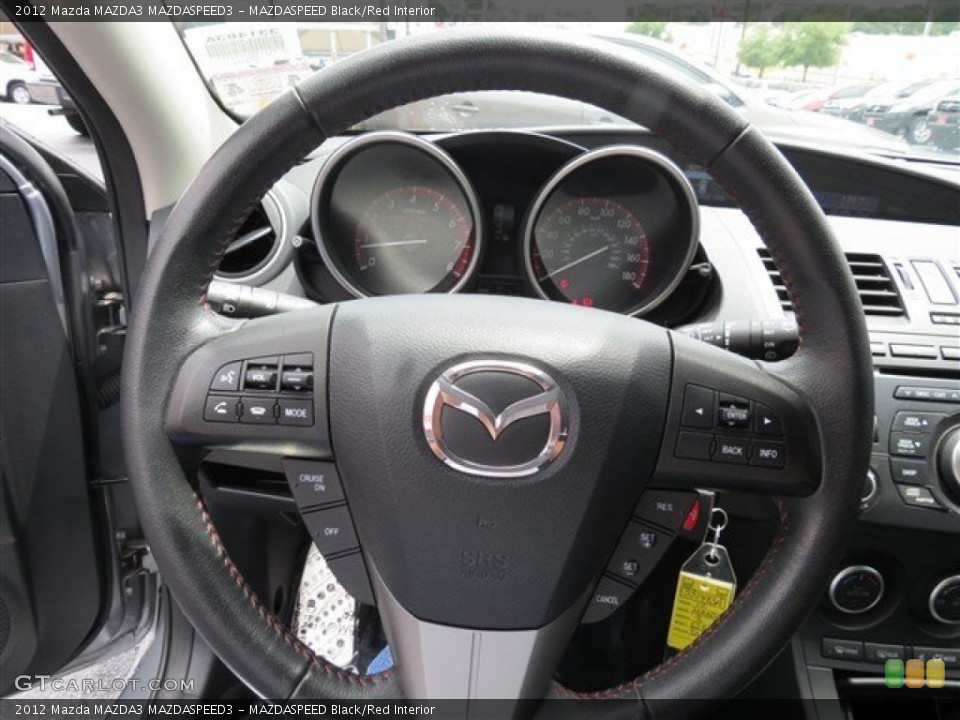 MAZDASPEED Black/Red Interior Steering Wheel for the 2012 Mazda MAZDA3 MAZDASPEED3 #83386011