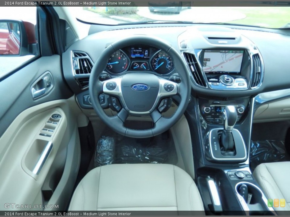 Medium Light Stone Interior Dashboard for the 2014 Ford Escape Titanium 2.0L EcoBoost #83398396