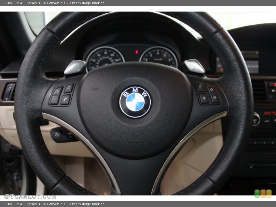Cream Beige Interior Steering Wheel for the 2008 BMW 3 Series 328i Convertible #83402179