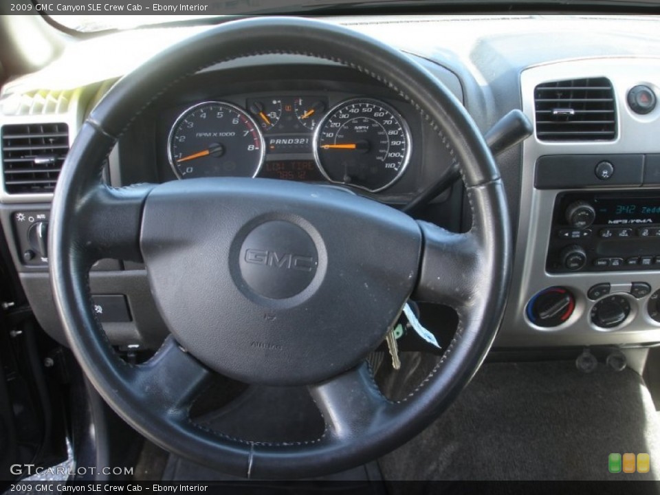Ebony Interior Steering Wheel for the 2009 GMC Canyon SLE Crew Cab #83407318