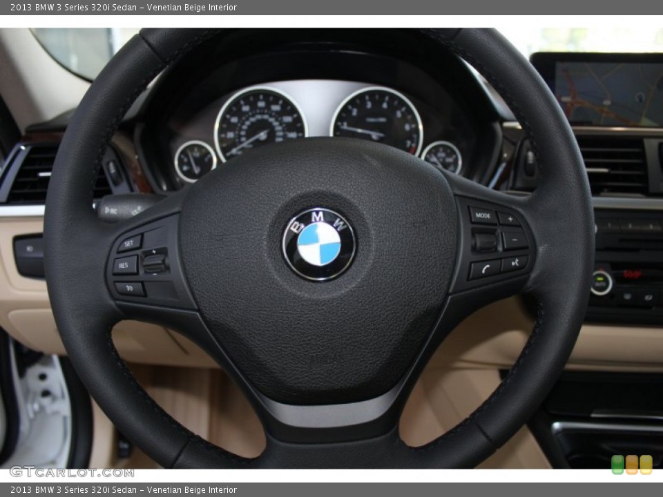 Venetian Beige Interior Steering Wheel for the 2013 BMW 3 Series 320i Sedan #83409019