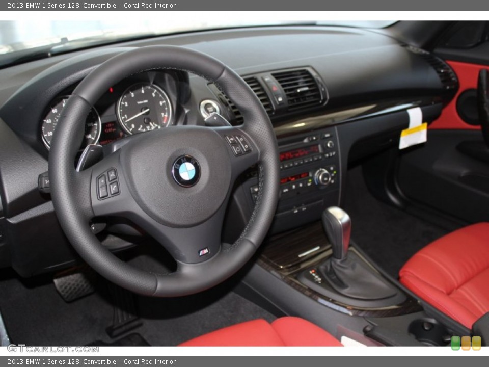 Coral Red Interior Dashboard for the 2013 BMW 1 Series 128i Convertible #83410789