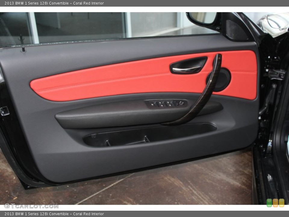Coral Red Interior Door Panel for the 2013 BMW 1 Series 128i Convertible #83410876