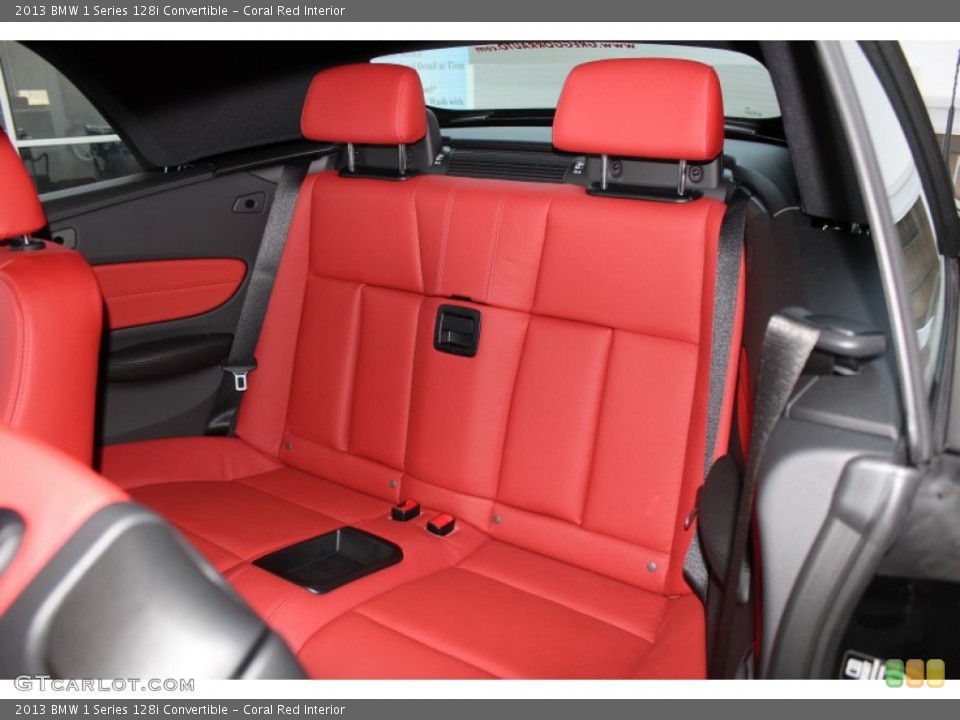 Coral Red Interior Rear Seat for the 2013 BMW 1 Series 128i Convertible #83410936