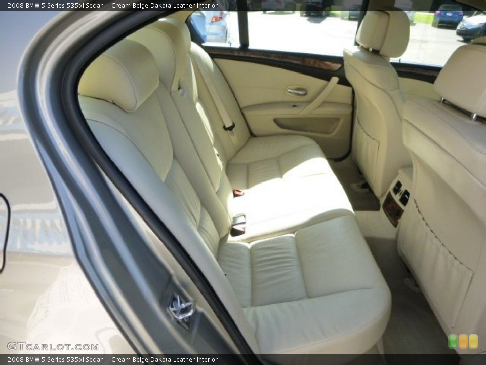 Cream Beige Dakota Leather Interior Rear Seat for the 2008 BMW 5 Series 535xi Sedan #83417071