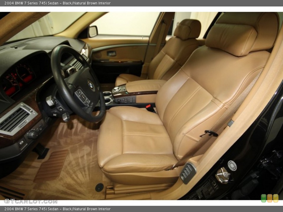 Black/Natural Brown Interior Front Seat for the 2004 BMW 7 Series 745i Sedan #83439373