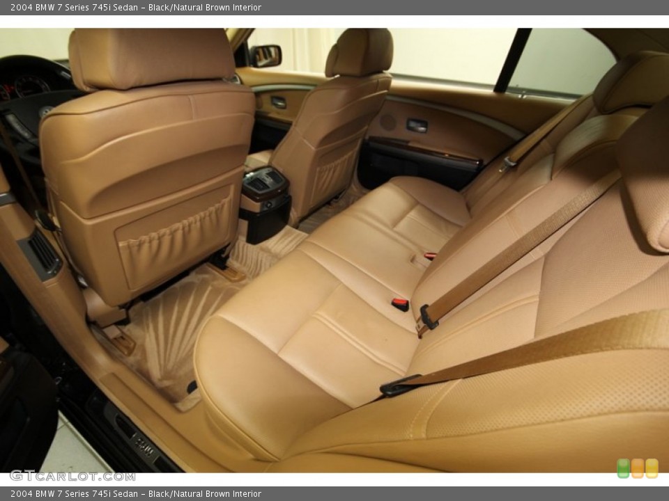 Black/Natural Brown Interior Rear Seat for the 2004 BMW 7 Series 745i Sedan #83439850