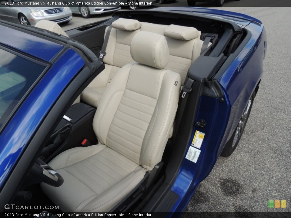 Stone Interior Front Seat for the 2013 Ford Mustang V6 Mustang Club of America Edition Convertible #83446030