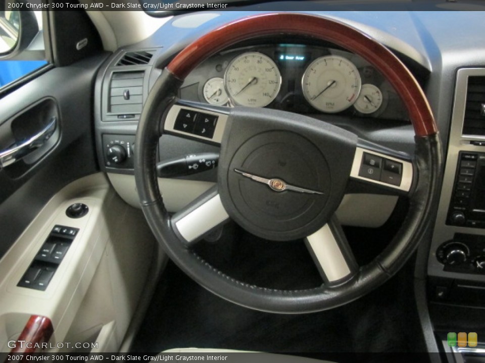 Dark Slate Gray/Light Graystone Interior Steering Wheel for the 2007 Chrysler 300 Touring AWD #83448247