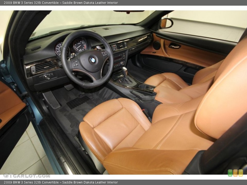 Saddle Brown Dakota Leather Interior Prime Interior for the 2009 BMW 3 Series 328i Convertible #83452612
