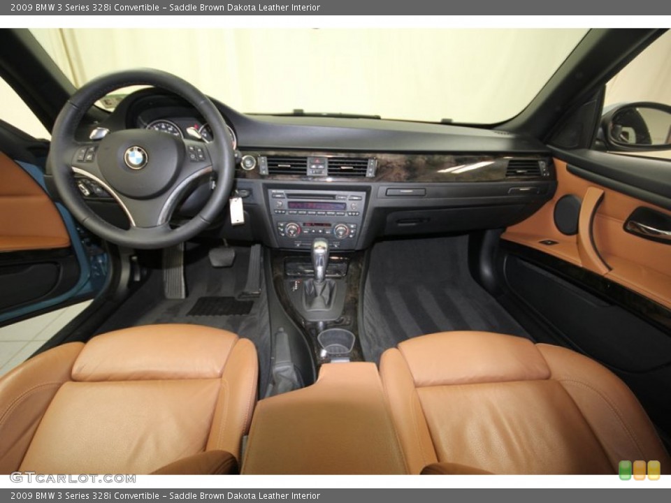 Saddle Brown Dakota Leather Interior Dashboard for the 2009 BMW 3 Series 328i Convertible #83452629