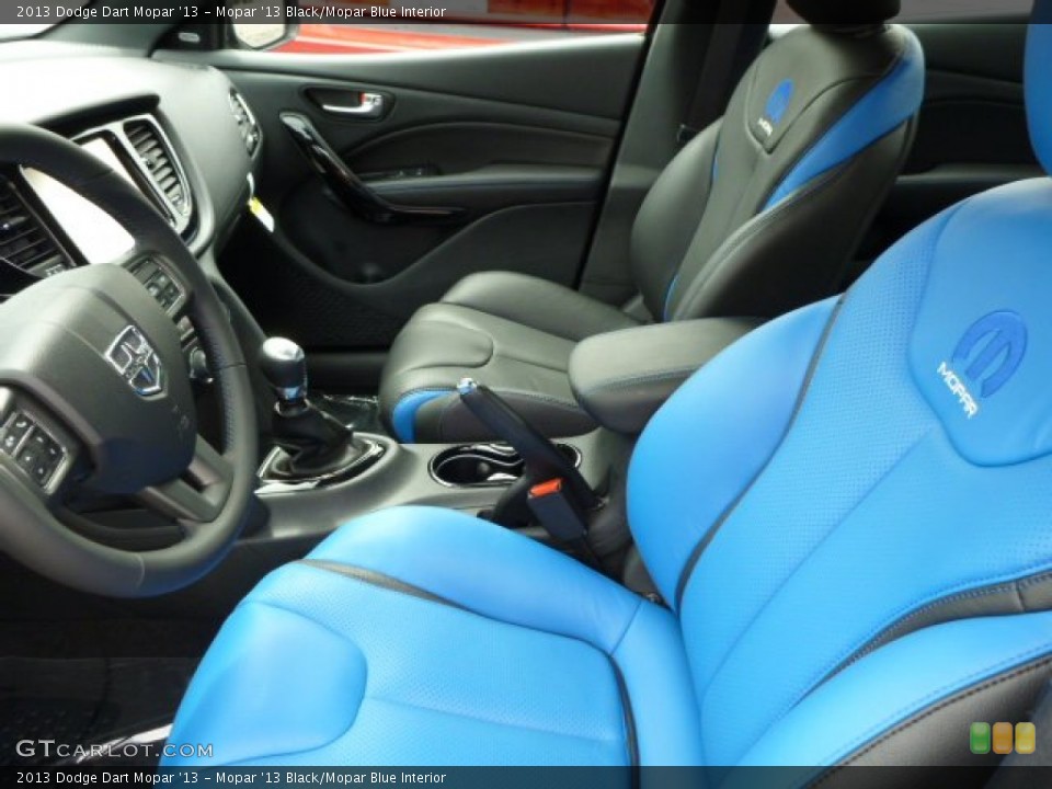 Mopar '13 Black/Mopar Blue Interior Front Seat for the 2013 Dodge Dart Mopar '13 #83468299
