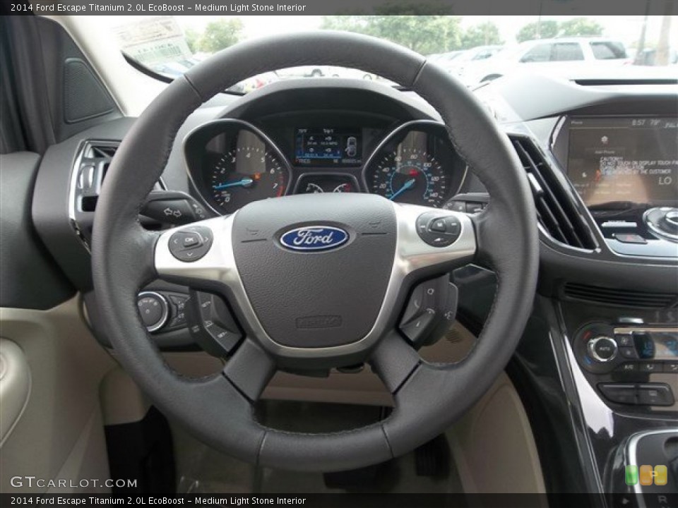 Medium Light Stone Interior Steering Wheel for the 2014 Ford Escape Titanium 2.0L EcoBoost #83470683