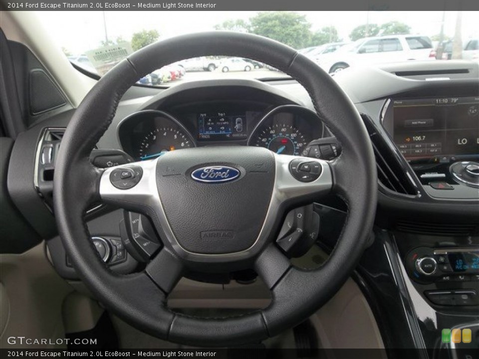 Medium Light Stone Interior Steering Wheel for the 2014 Ford Escape Titanium 2.0L EcoBoost #83471292