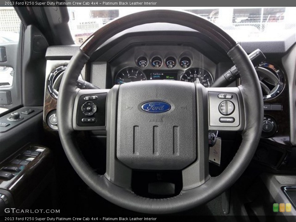 Platinum Black Leather Interior Steering Wheel for the 2013 Ford F250 Super Duty Platinum Crew Cab 4x4 #83484469