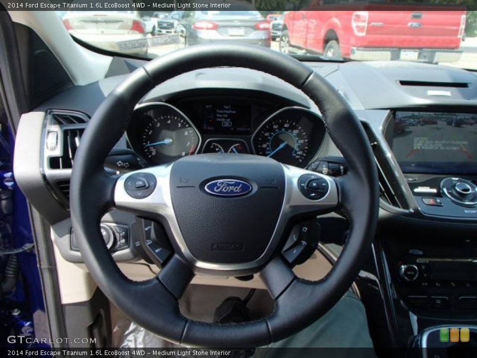 Medium Light Stone Interior Steering Wheel for the 2014 Ford Escape Titanium 1.6L EcoBoost 4WD #83489194