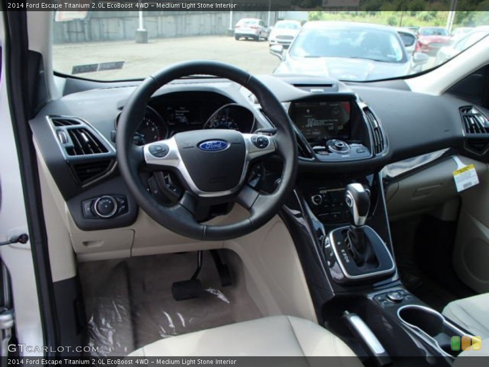 Medium Light Stone Interior Dashboard for the 2014 Ford Escape Titanium 2.0L EcoBoost 4WD #83489497