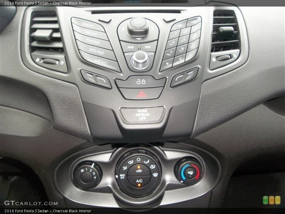 Charcoal Black Interior Controls for the 2014 Ford Fiesta S Sedan #83494099
