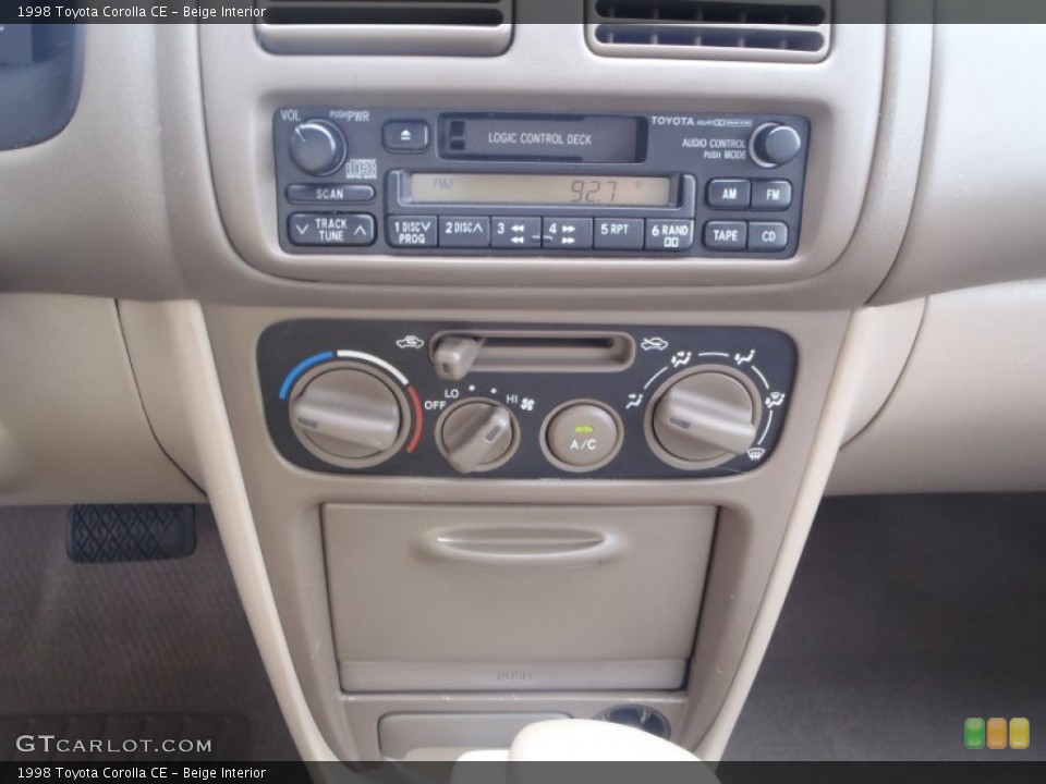 Beige Interior Controls for the 1998 Toyota Corolla CE #83504004