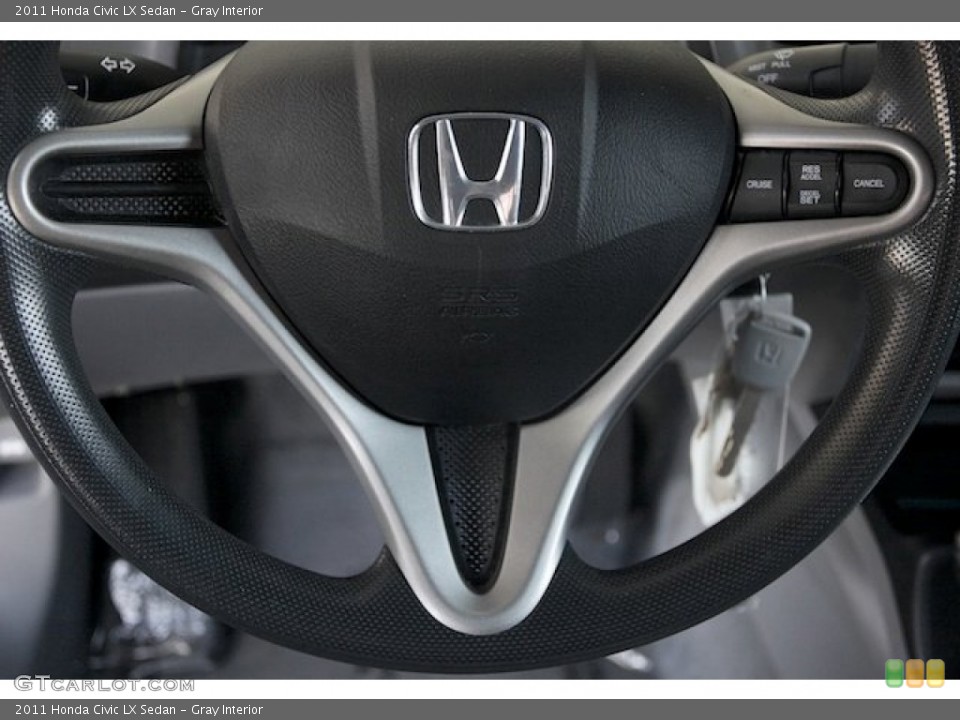 Gray Interior Steering Wheel for the 2011 Honda Civic LX Sedan #83505324