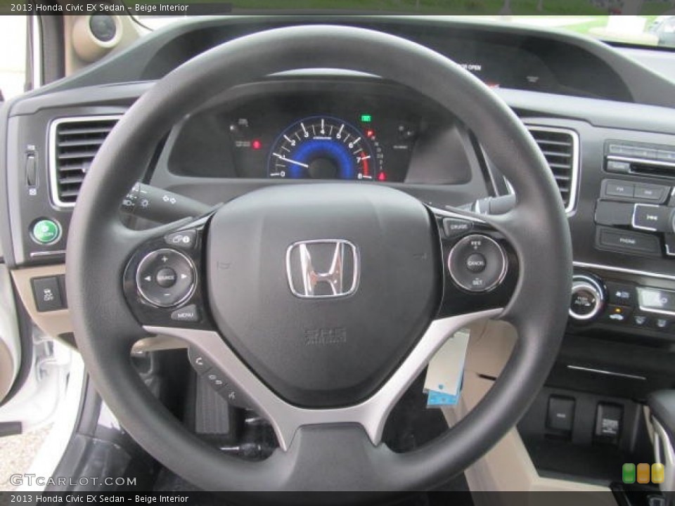 Beige Interior Steering Wheel for the 2013 Honda Civic EX Sedan #83520339