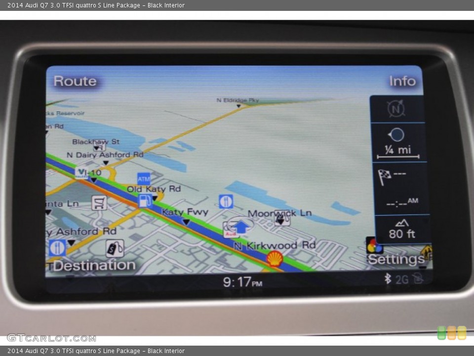 Black Interior Navigation for the 2014 Audi Q7 3.0 TFSI quattro S Line Package #83528130
