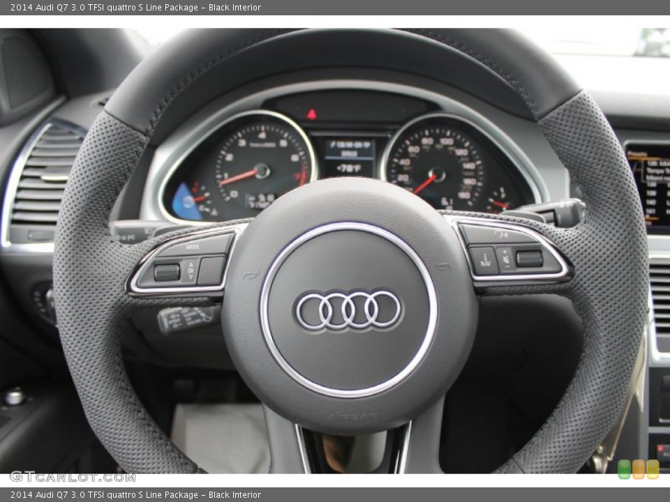 Black Interior Steering Wheel for the 2014 Audi Q7 3.0 TFSI quattro S Line Package #83528322