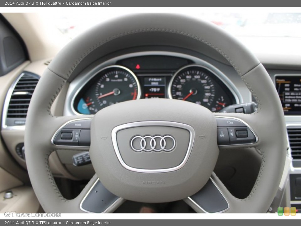 Cardamom Beige Interior Steering Wheel for the 2014 Audi Q7 3.0 TFSI quattro #83529399