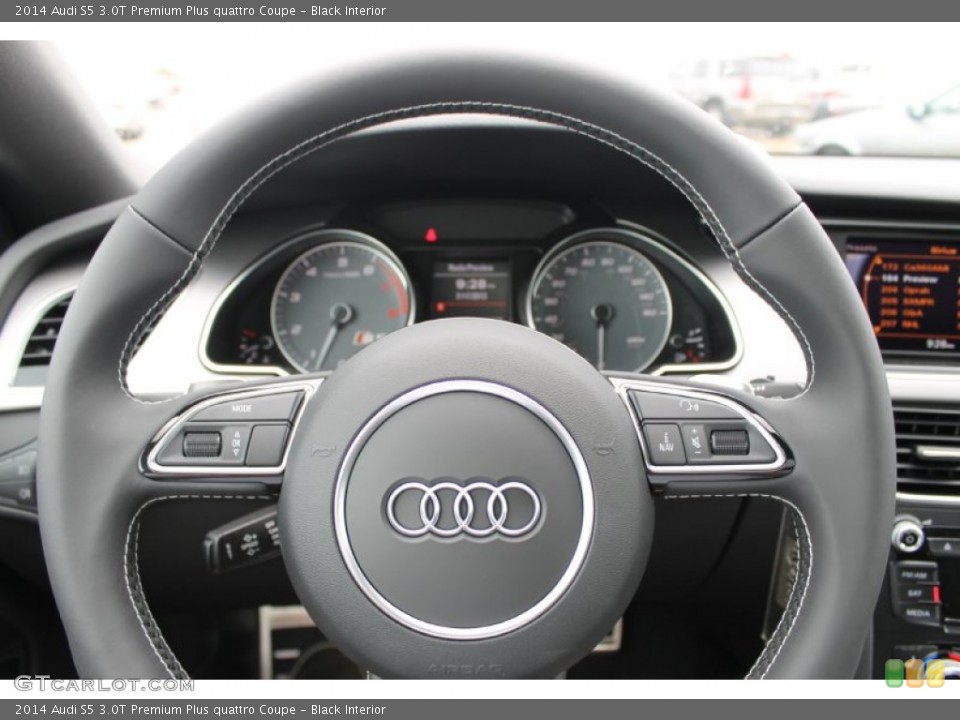 Black Interior Steering Wheel for the 2014 Audi S5 3.0T Premium Plus quattro Coupe #83530329