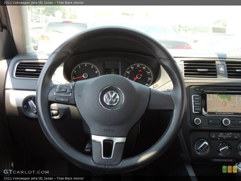 Titan Black Interior Steering Wheel for the 2011 Volkswagen Jetta SEL Sedan #83540280